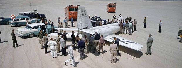 X-2 on lakebed